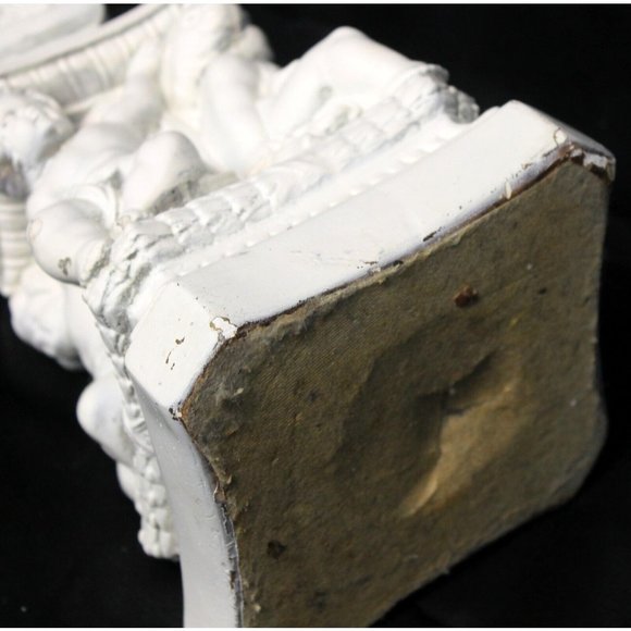 Vtg 50s 60's MCM White Cherub Angel Lamp Functioning Chalk ware Painted Plaster - Picture 7 of 11